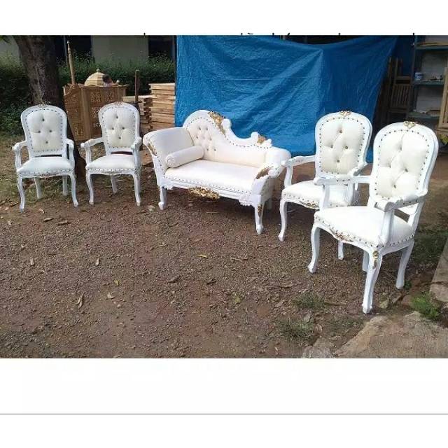 Kursi Sofa Manten Set Sofa Set Ukir Putih Duco Furnitur Mebel Jepara MURAH LARIS SHOPE