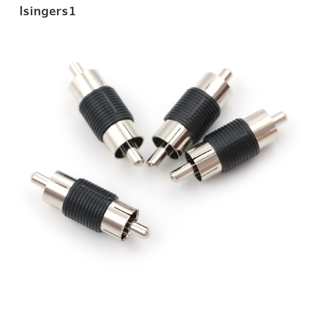 (lsingers1) 4pcs / Set Adaptor Konektor Audio Video AV RCA Male Ke Male Untuk Perlengkapan Rumah