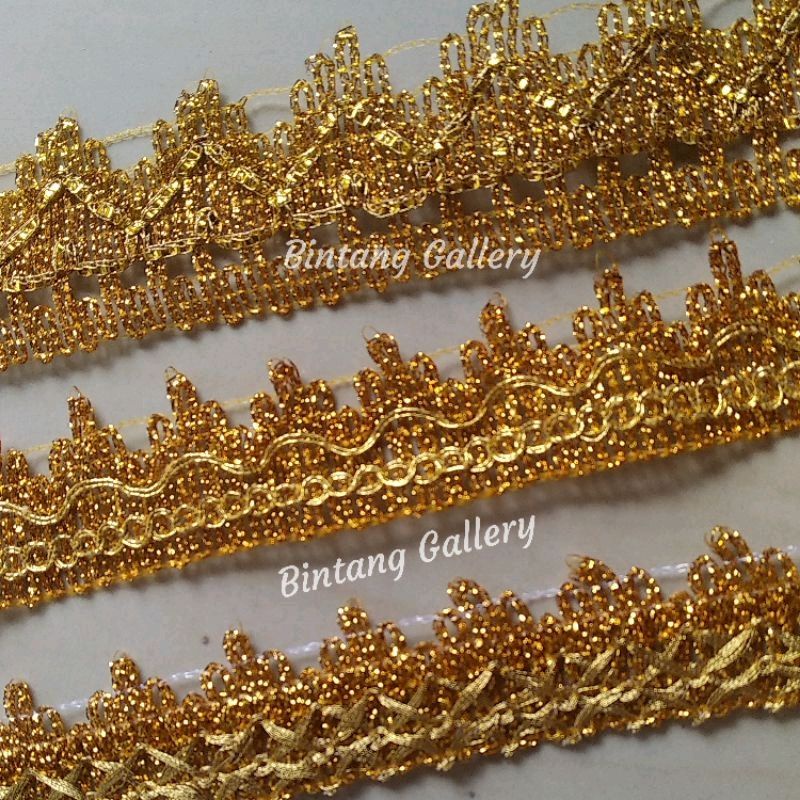 RENDA EMAS 2 CM - 5 CM  PER YARD (90 cm)