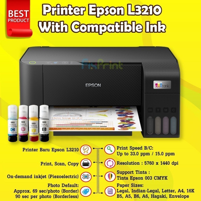 printer epson l3210   l3250 print scan copy all in one pengganti l3110   l3150 ink tinta 003 multifu