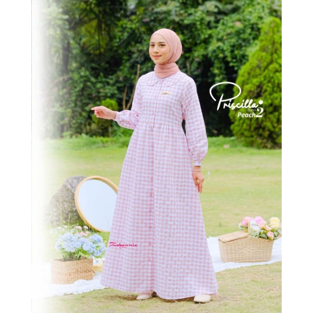 GAMIS PRISCILLA 2 ORIGINAL ZABANNIA SET PASHMINA