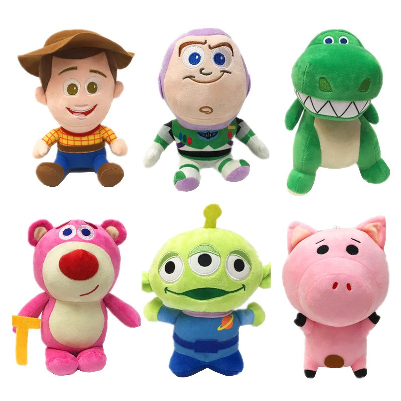 mainan 20CM Disney Pixar Toy Story 3 4 Woody Buzz Lightyear Aliens Hamm Dinosaur Plush Toy Stuffed
