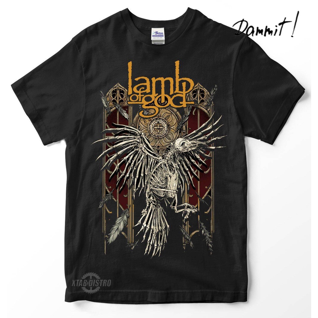 KAOS BAND LAMB OF GOD - KAOS BAND PREMIUM - HITAM - S, M, L, XL, XXL.