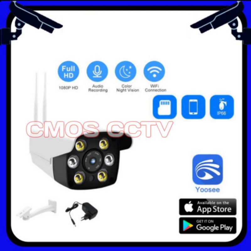 IP WIRELESS OUTDOOR YOOSEE CAMERA CCTV 6 LENSA