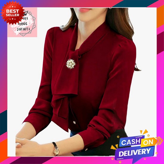 Atasan Baju Blouse Kemeja Qinara Busui Friendly Jumbo Wanita Perempuan Remaja Dewasa Ibu Menyusui Ko