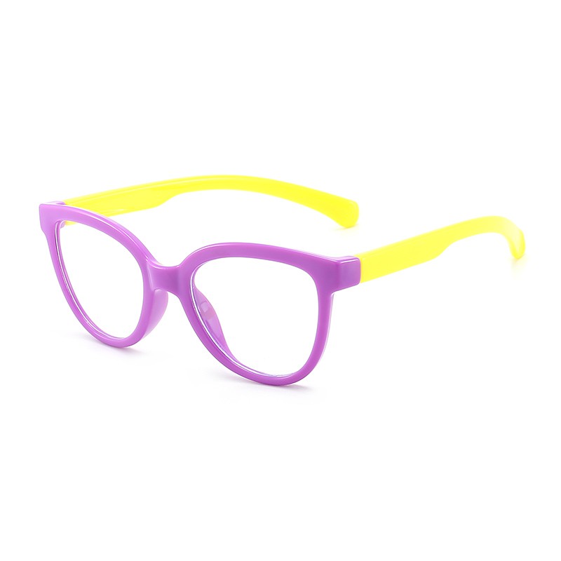 Grey Jack Kacamata Anak Anti radiasi blueray bahan lentur TR90/ FA5030-purple yellow