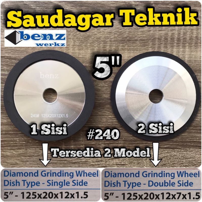 Diamond Asah 5 inch 1 sisi 2 sisi Mata Gerinda Asah 5&quot; Benz