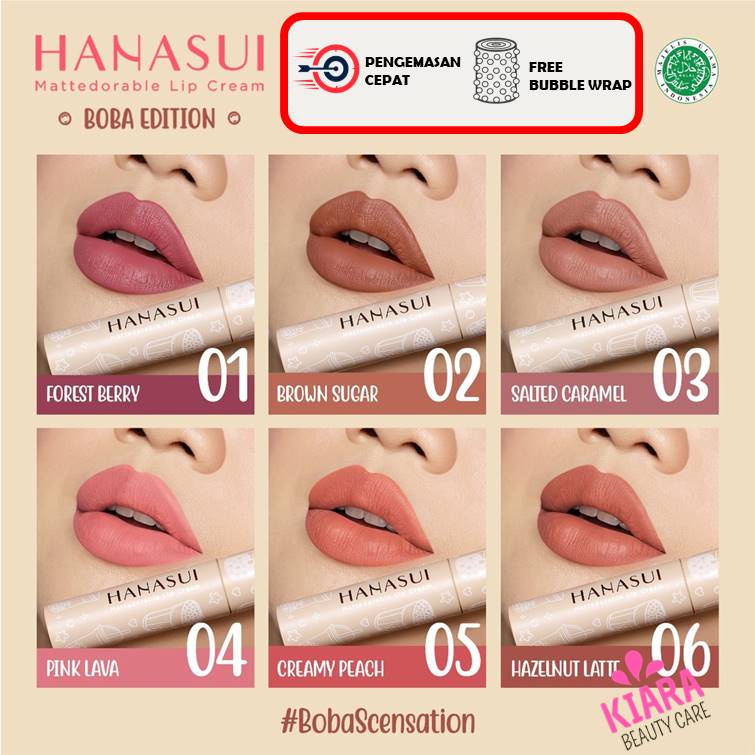 Jual HANASUI Lip Cream BOBA Lipcream Mattedorable Lip Tint Tintdorable
