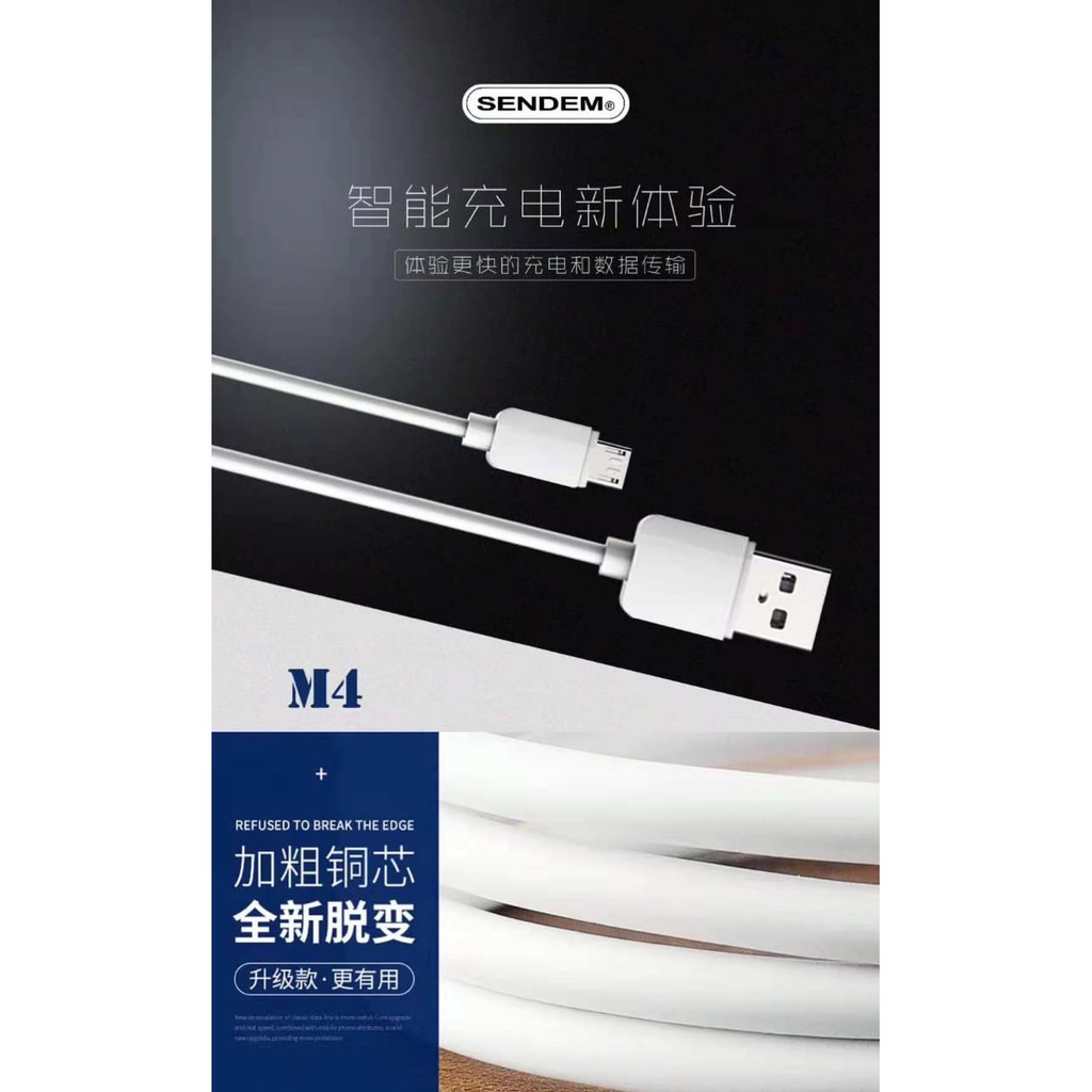 Kabel Data Charging SENDEM M4 Micro usb Android Port 3A Quick Charger