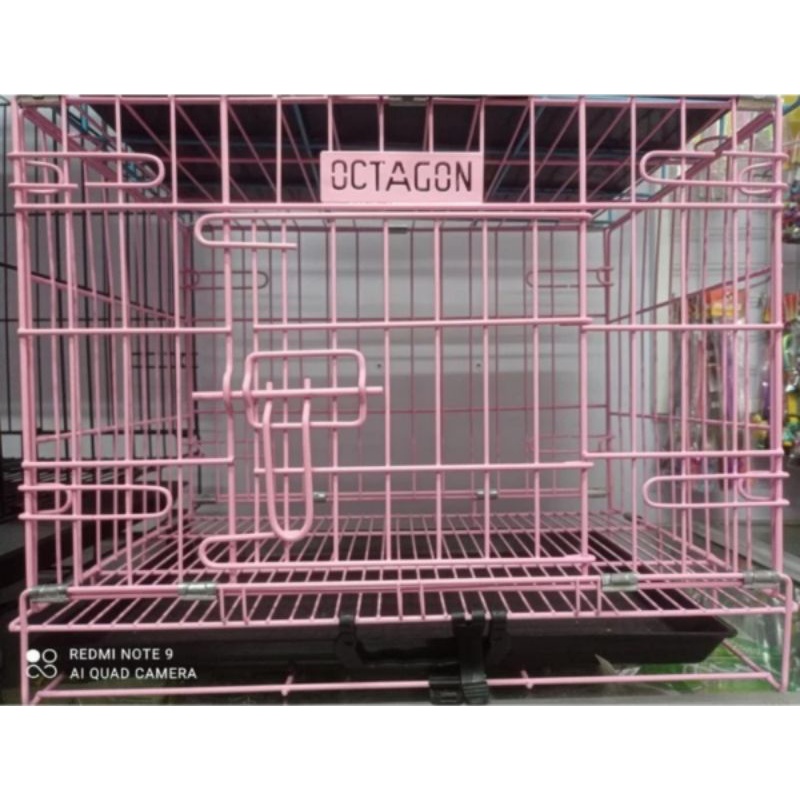 OCTAGON K-200 Kandang Besi Lipat Anjing Kucing (61cm x 43cm x 50cm)