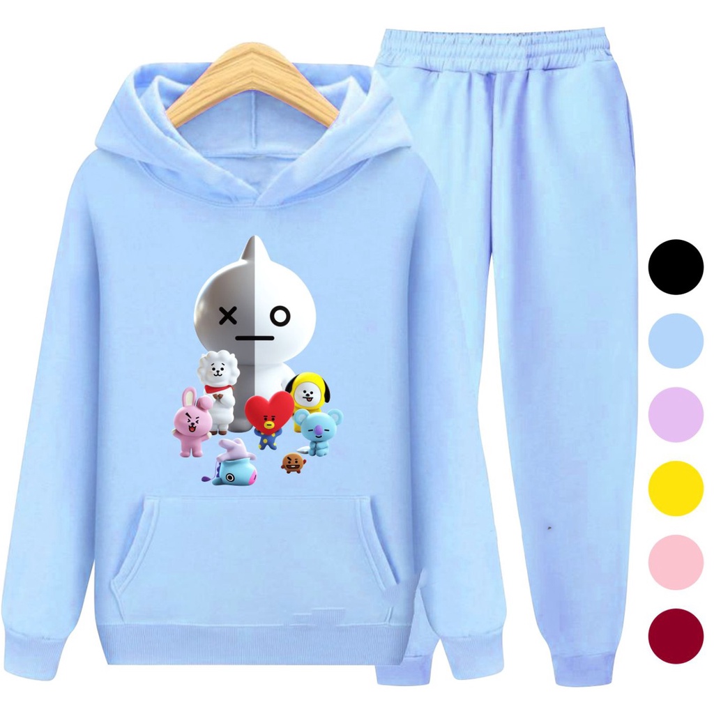 Setelan Sweater Anak BT21 Hoodie Anak Perempuan / Sweater Anak Korea S - XXL