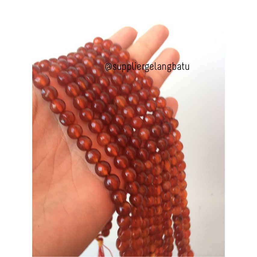 Batu manau orange FACET 8mm CUTTING bahan gelang kalung akik oren asli manao alam fashion kesehatan