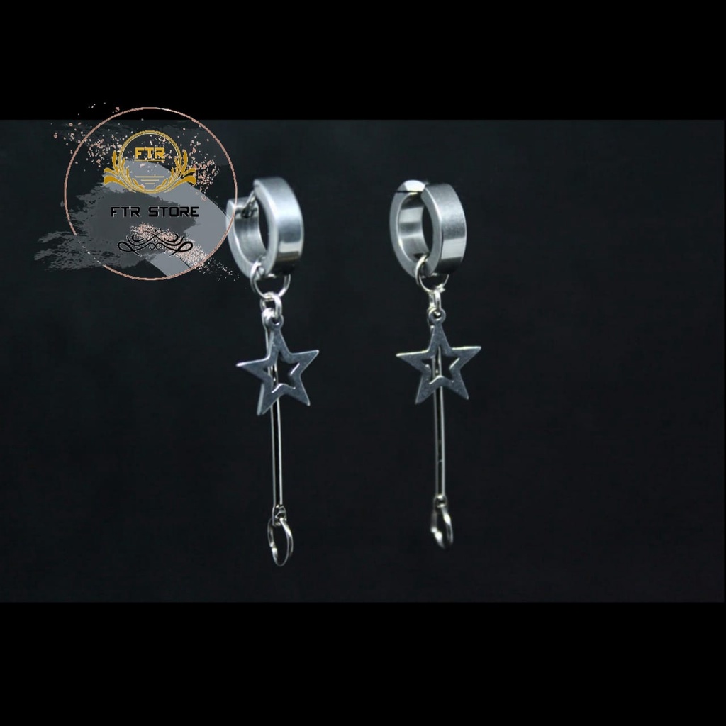 Anting tindik dan jepit model bintang ala Korea / Anting BTS / Anting bintang batang