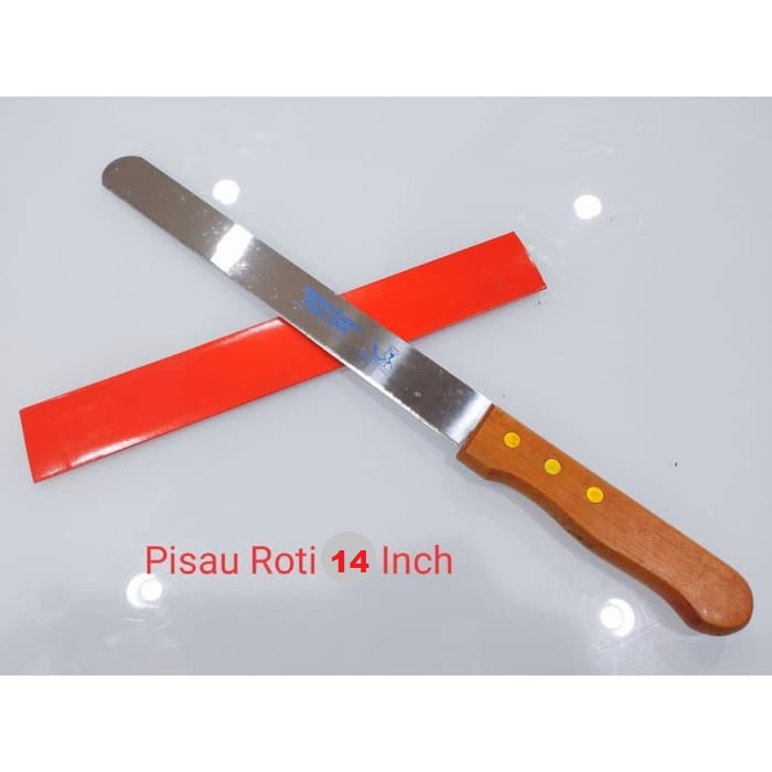 Pisau Roti 35cm FLAT PANJANG Potong Kue Knife Bread Tajam Roti BAGUS Stainless Steel Pemotong