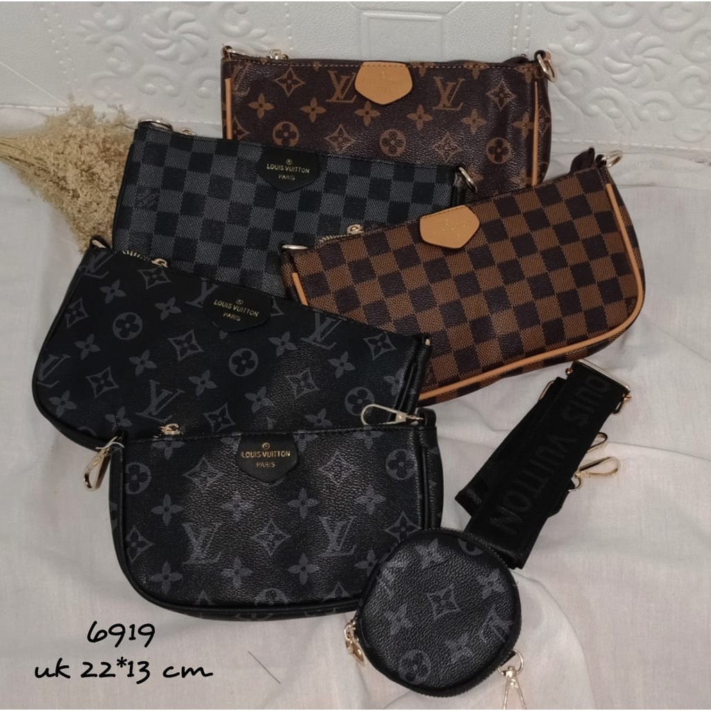 TAS FASHION SELEMPANG IMPORT WANITA KEKINIAN TERBARU || LV #6919 || BAHAN KULIT || UK22X13CM