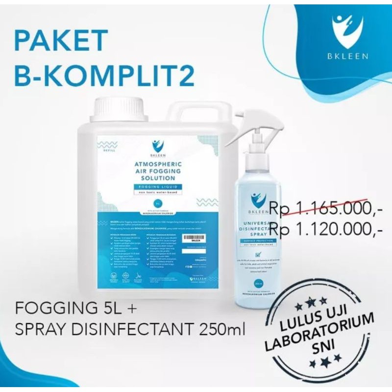 BKLEEN fogging liquid/cairan fogging5L+disinfectant spray250ml