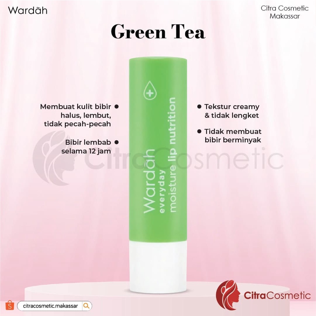 Wardah Everyday Moisture Lip Nutrition Honey | Green Tea