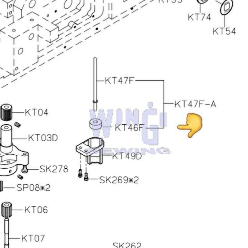 KT47FA SIRUBA Pelampung Minyak Mesin Jahit Obras Industri KT47F-A