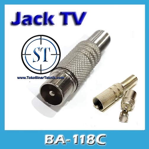 BA-118C Jack Antena Buntut Besi Jek TV Body Besi Metal Male Cowok