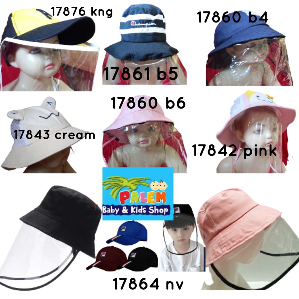 Topi Masker Face Shield Pelindung Muka Import anak anak/dewasa