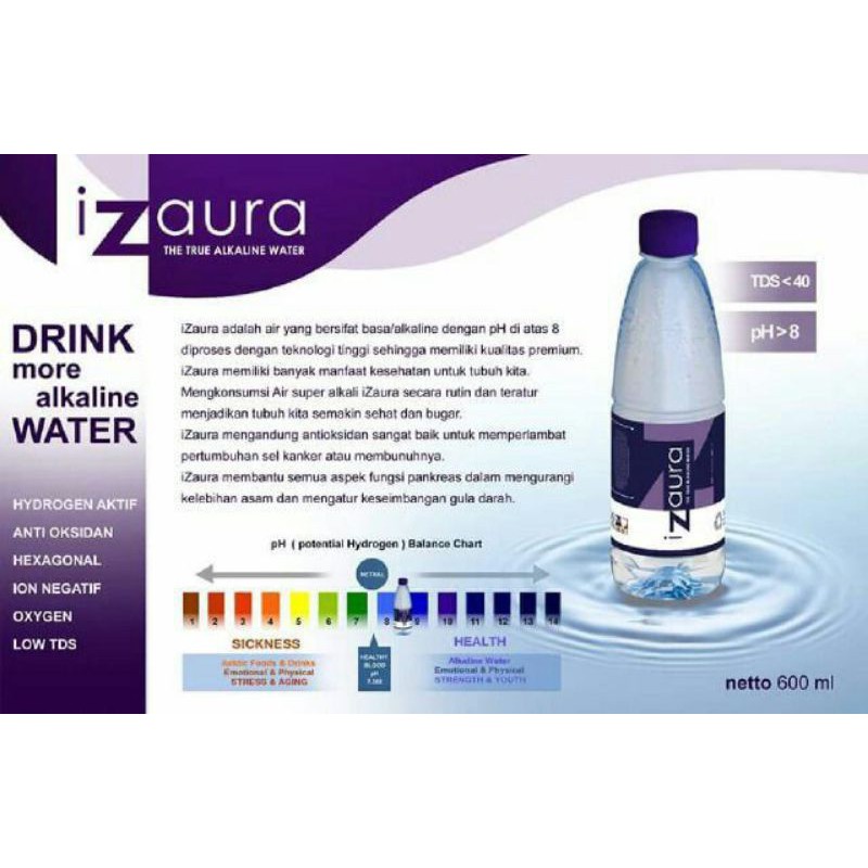 

Air kesehatan ph tinggi iZaura air alkaline