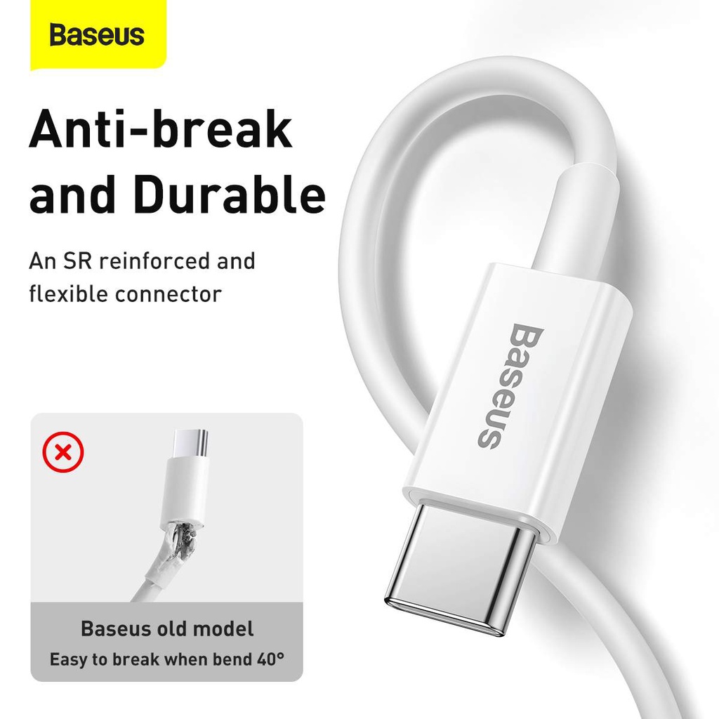 Baseus Superior Kabel Data Type C to Lightning 20W 25CM Powerbank Cable Charger Casan Pendek