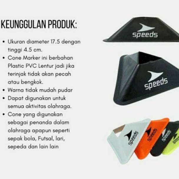 SPEEDS Cone Segitiga Triangle 005-05 Kerucut Alat Bantu Latihan Sepakbola Sepak Bola Futsal Lapangan