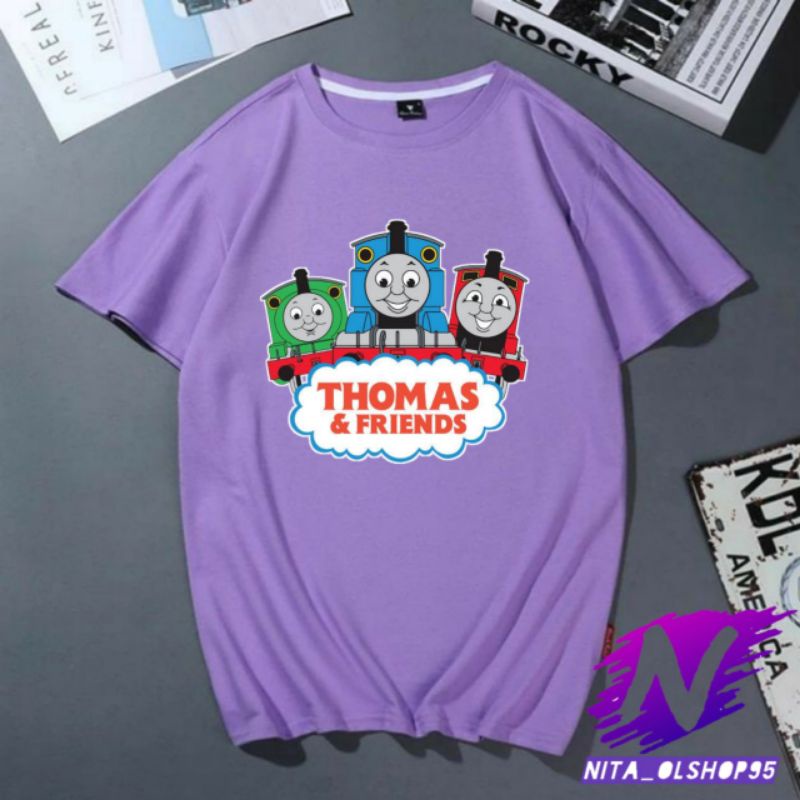 baju anak Thomas and freand kaos kartun anak kereta tomas