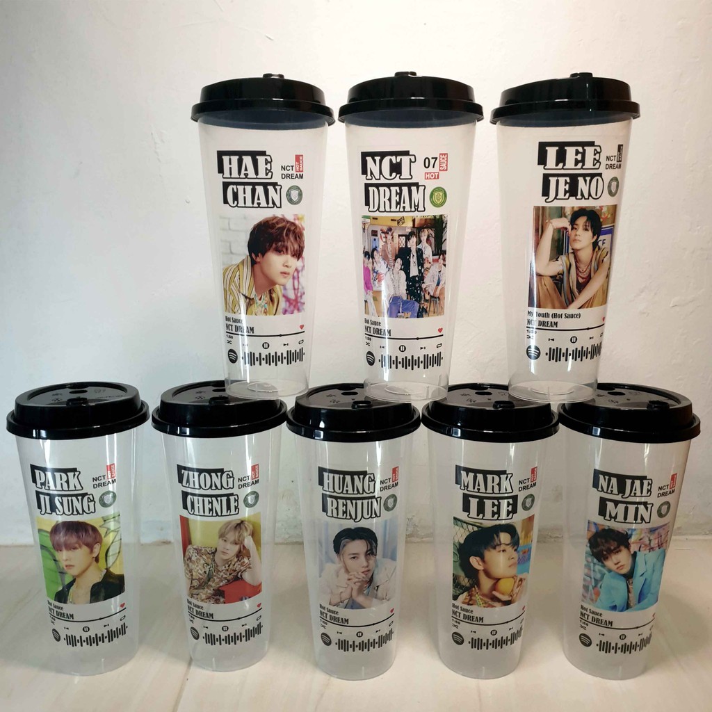 REUSABLE CUP KPOP // GELAS REUSABLE // NCT DREAM HOT SAUCE SCAN SPOTIFY NEW!!! ( READY STOK)