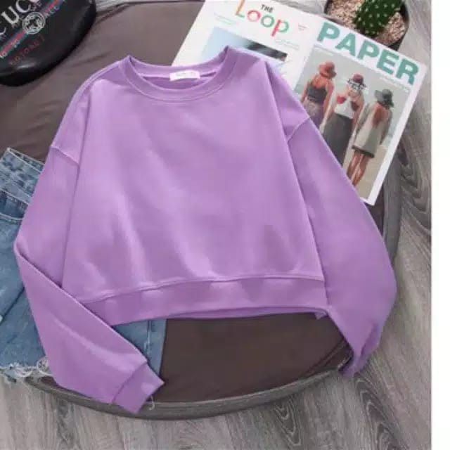 Lenka Sweater Cropped-Sweater Crop Big Size Wanita