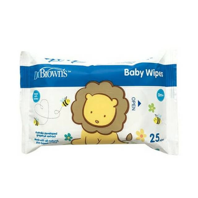 Dr. Brown's Natural Baby Wipes 4 x 25 Wipes