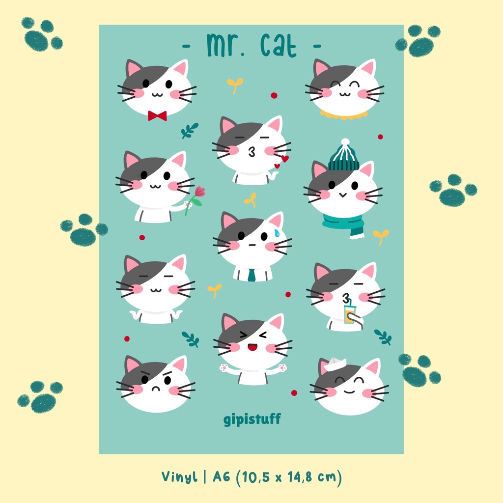 

GIPISTUFF Mr. Cat Sticker Sheet [Vinyl]