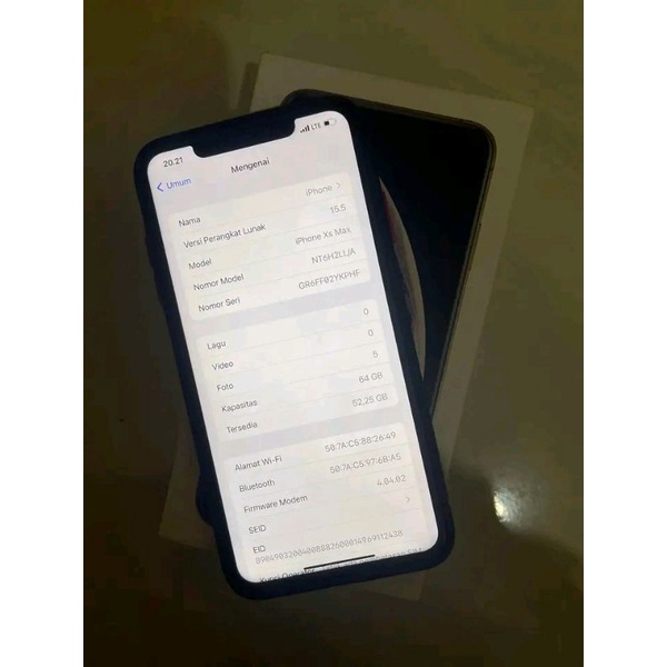 Iphone Xs Max 64gb hp+Dus(Inter)