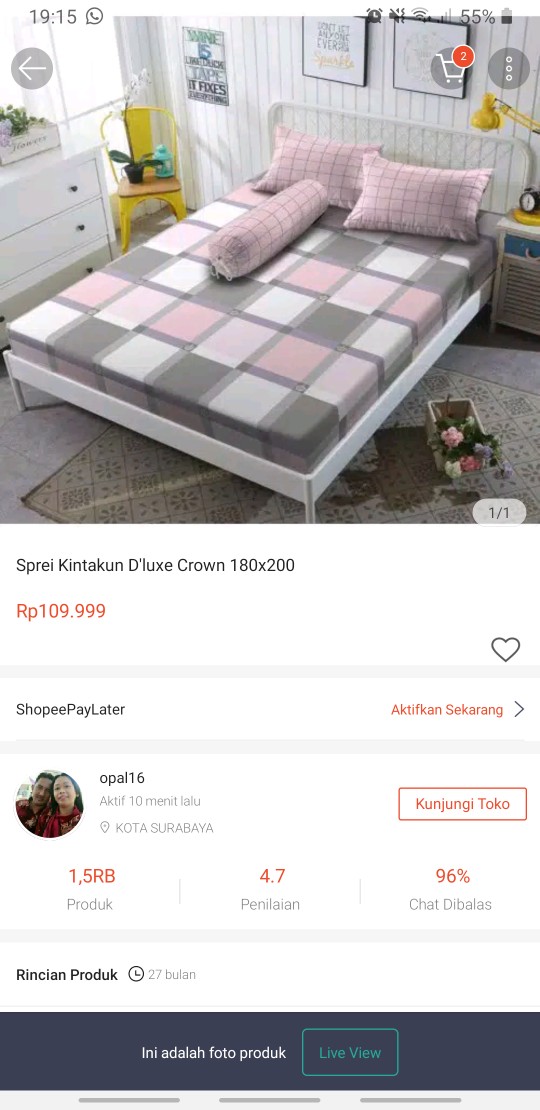 Sprei Kintakun Dluxe Abel 180x200