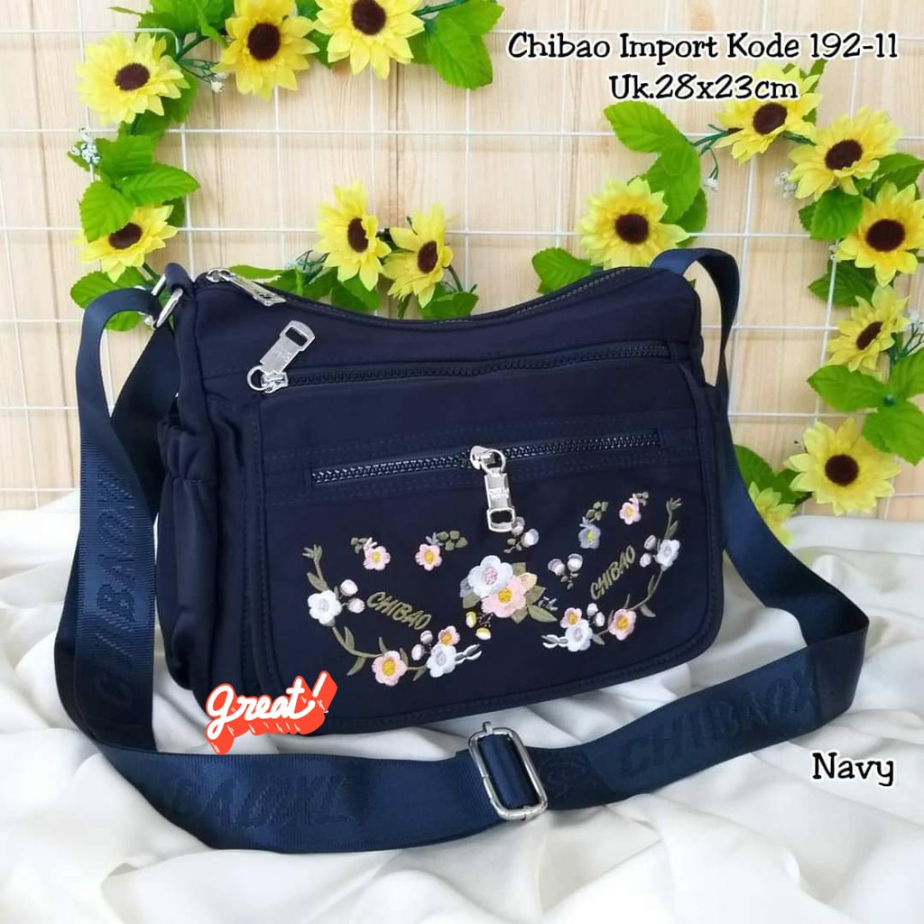 Tas slempang Wanita Chibao 192-11 Motif Bunga size 28x21x12cm Tas Wanita Terbaru BISA BAYAR DITEMPAT