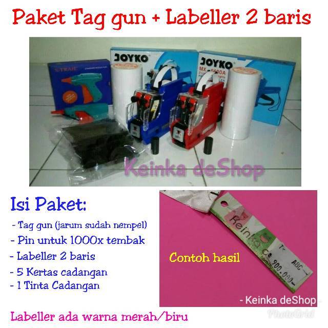 

PAKET Alat tembak harga bandrol+ isi TAG GUN & Price Labeller 2 baris HURUF & ANGKA PAKET KOMPLIT