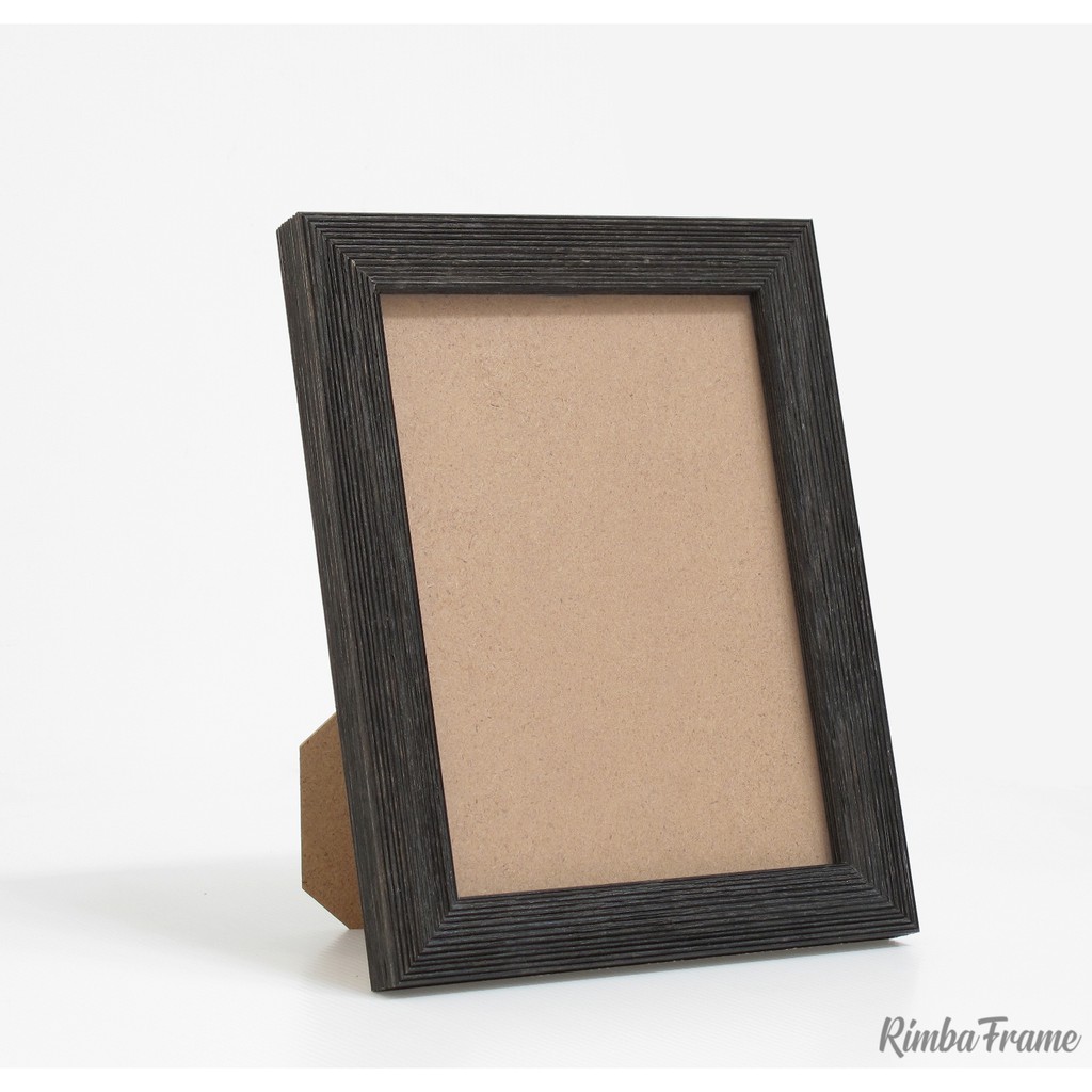 Bingkai Foto  4R Rustic Black Frame Pigura Kayu Hitam 