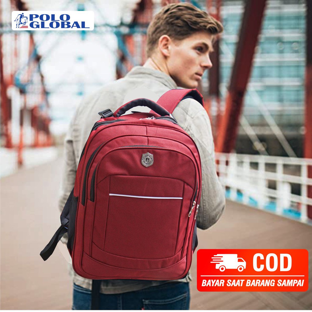 PG 9796 - Tas Ransel Punggung Laptop Model Polo Bahan Tebal Waterproof
