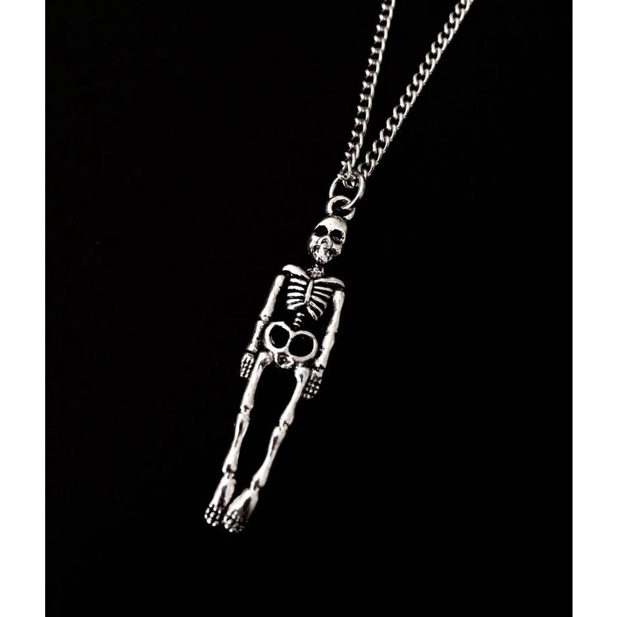 Kalung Choker Liontin Tengkorak Hantu Gaya Punk Rock Gothic Untuk Aksesoris Pesta Halloween