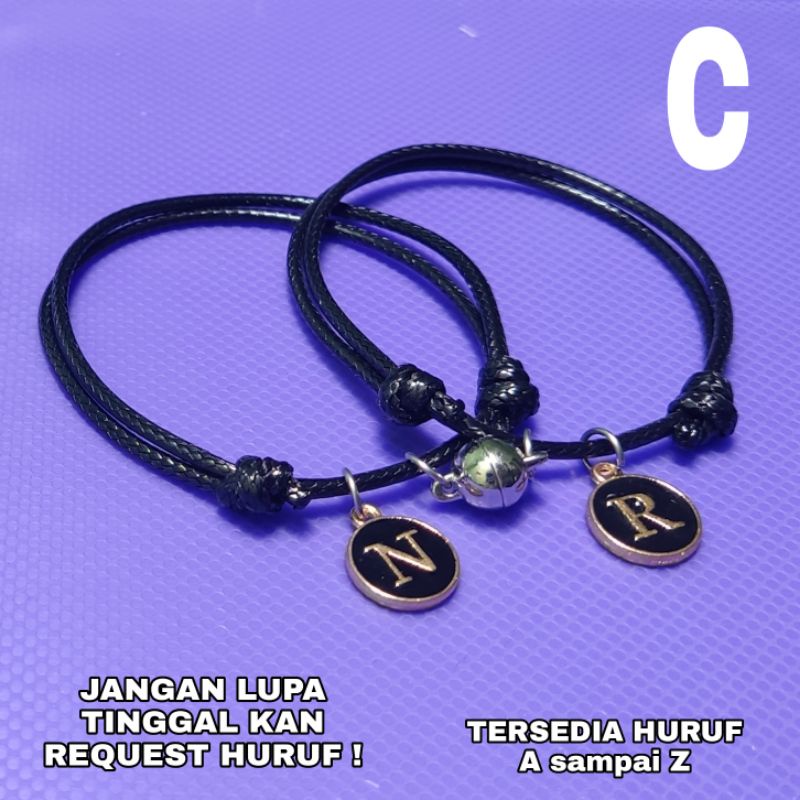 C GELANG COUPLE MAGNET EPOXY RESIN / GELANG COUPLE MAGNET INISIAL / GELANG WATERPROOF ANTI AIR