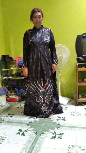 ( Ready Anak)  Couple 2575 Batik Couple Sarimbit Motif Sogan  Gamis Batik Kondangan Sumber Rejeki