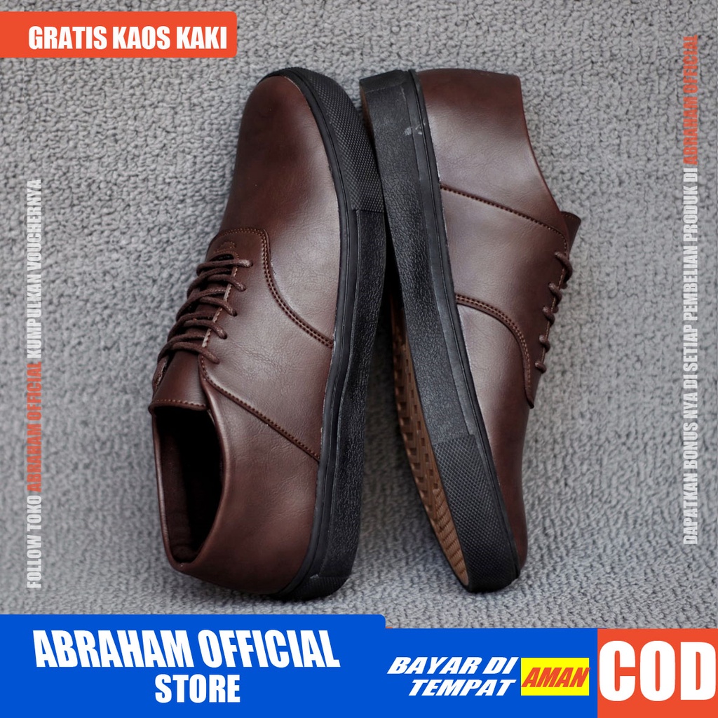 AUTENTIC - Sepatu Pria Casual Sneakers Kulit Syntetic Kerja Kantor Kondangan Cowok / Cowo Sepatu Kasual Semi Formal Kerja Kantor Kuliah Gaya Santai Keren Kekinian Original Murah Terlaris