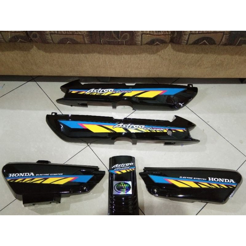 cover bodi grand bulus body grand bulus 91-92 set stiker biru kuning var