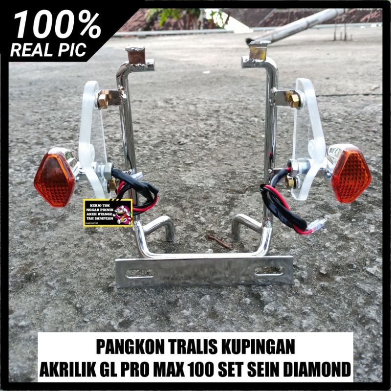 BREKET LAMPU PESEK PANGKON LAMPU PESEK TRALIS SEGITIGA KACA AKRILIK 8MM PNP GL PRO GL MAX GL 100 SET