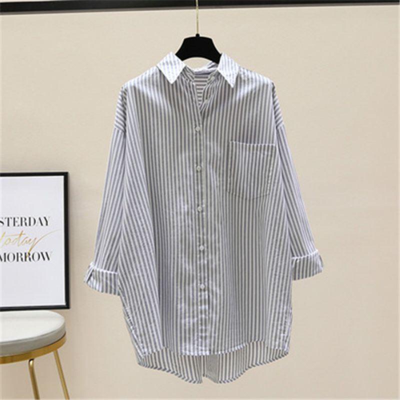 Briana Shirt - Size 5L XXXL XXL XL L M S - Kemeja Wanita Jumbo - Kemeja Salur