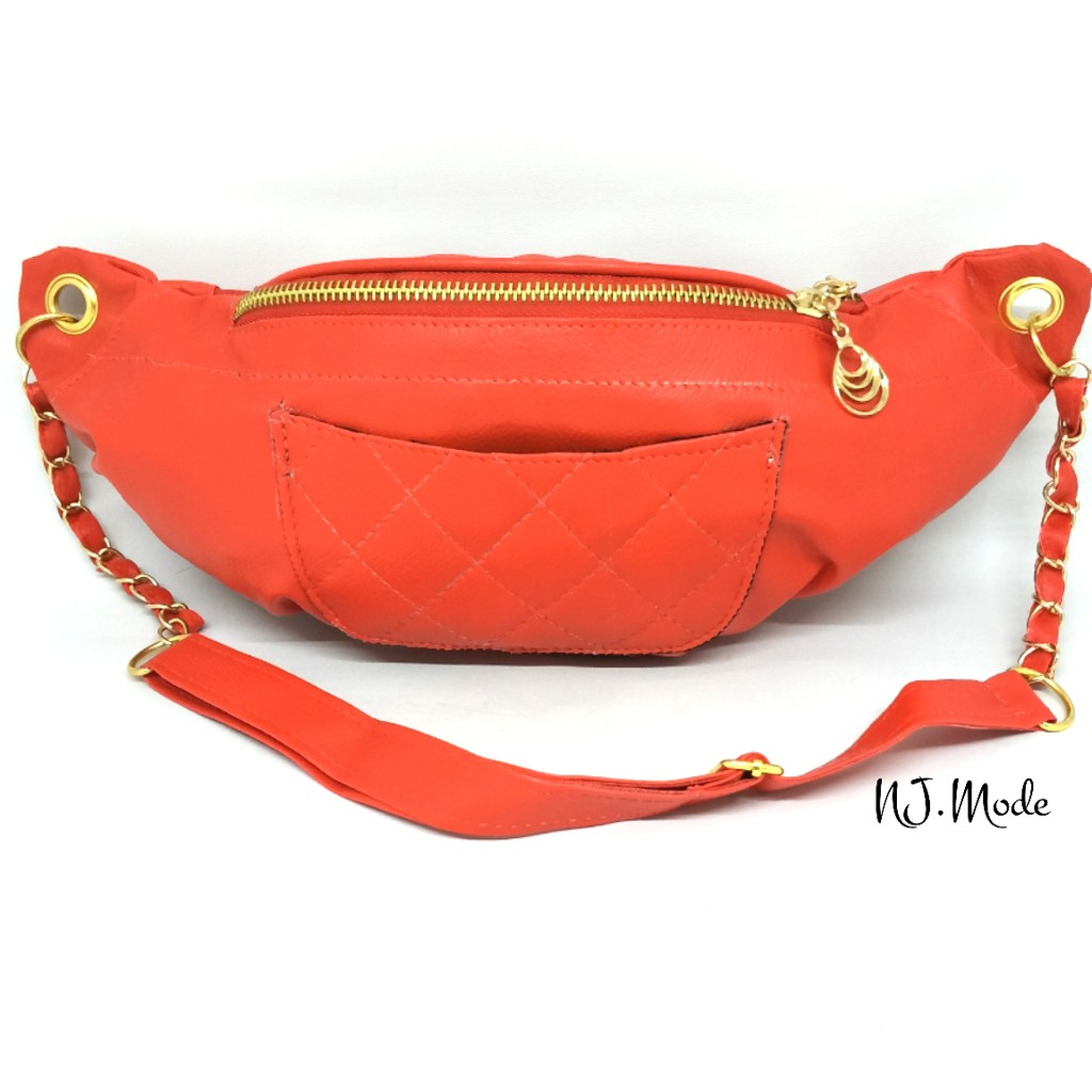 Waist Bag Weist Bag Tali Rante Tas Wanita Oranye