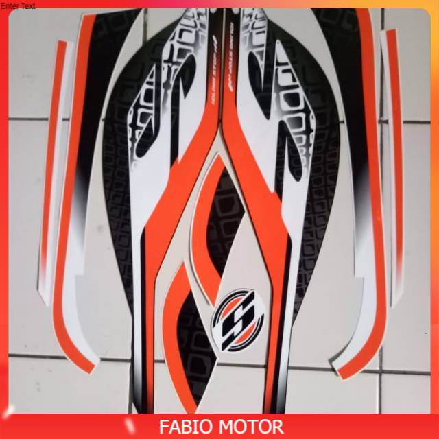 Stiker striping Scoopy sporty 2020 putih orange