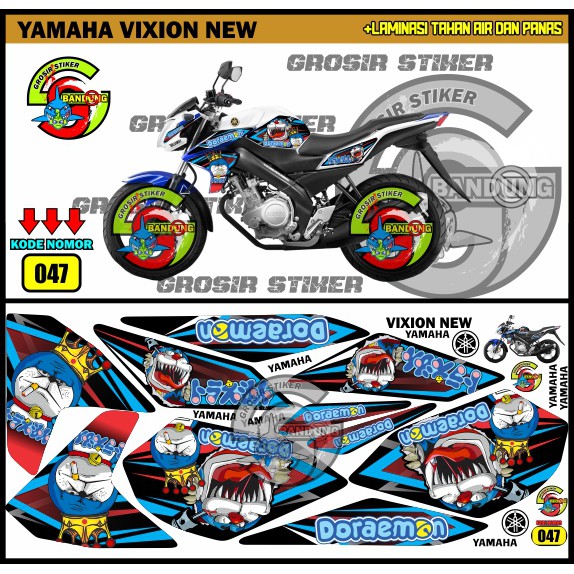 STRIPING VARIASI MOTOR YAMAHA VIXION NEW DORAEMON