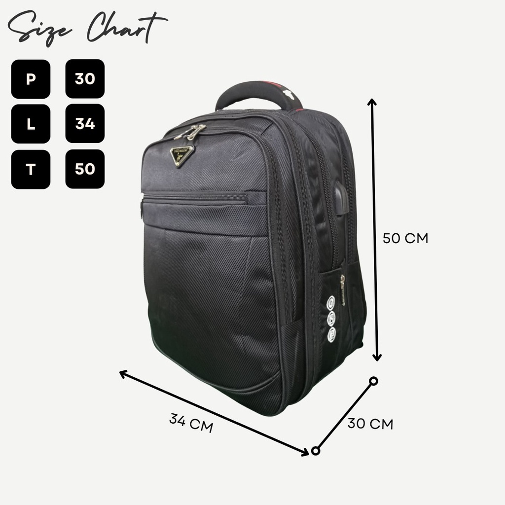 Tas Ransel Laptop Polo Milano 88357 expandable 18inch batok belakang