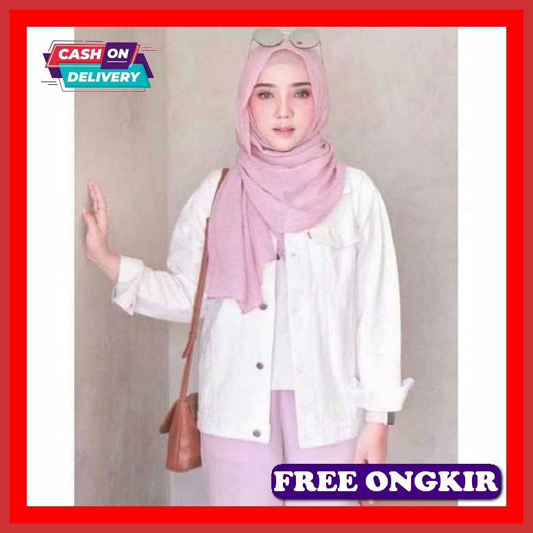 Jaket Jins Korean Style Cardigan Wanita Jacket Jeans Over Size Jaket Jin Crop Oversize Cewek Kekinia